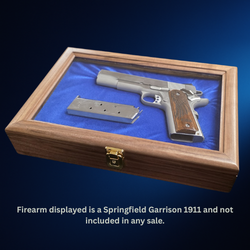 Glass Top Royal Blue Handgun Display Case - Sale - Image 3
